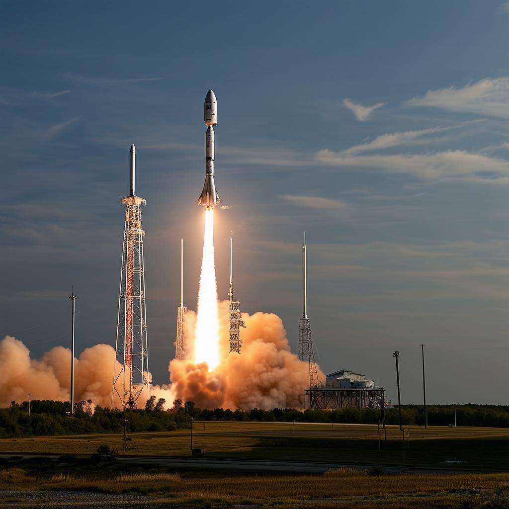 Rocket launch from a distance